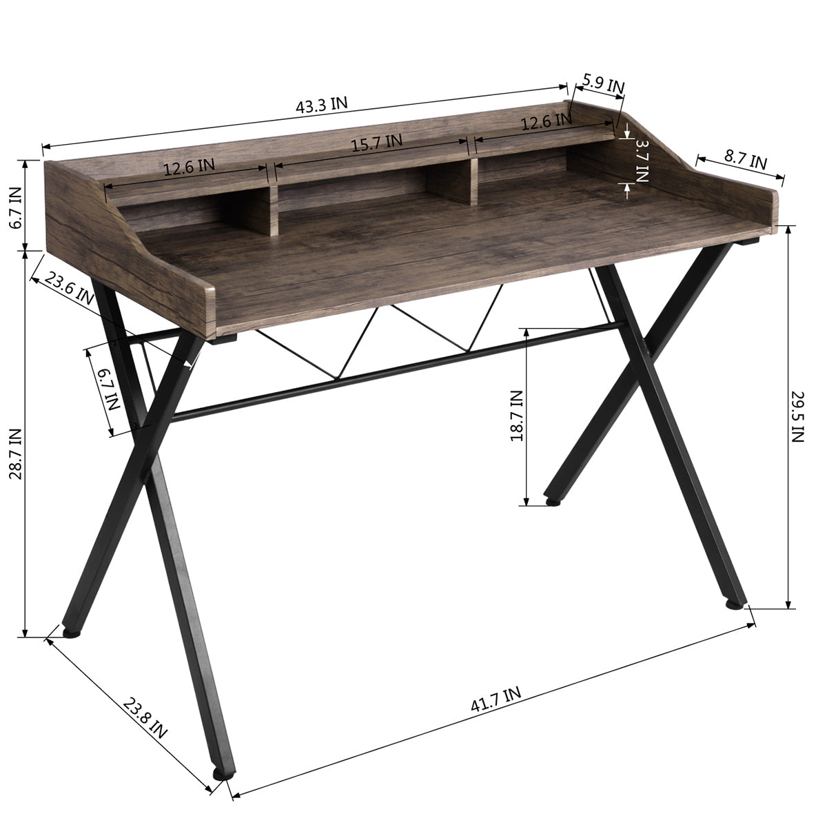 MAICOSY 43.3" Home Office Computer Desks Writing Storage Tables Study Table