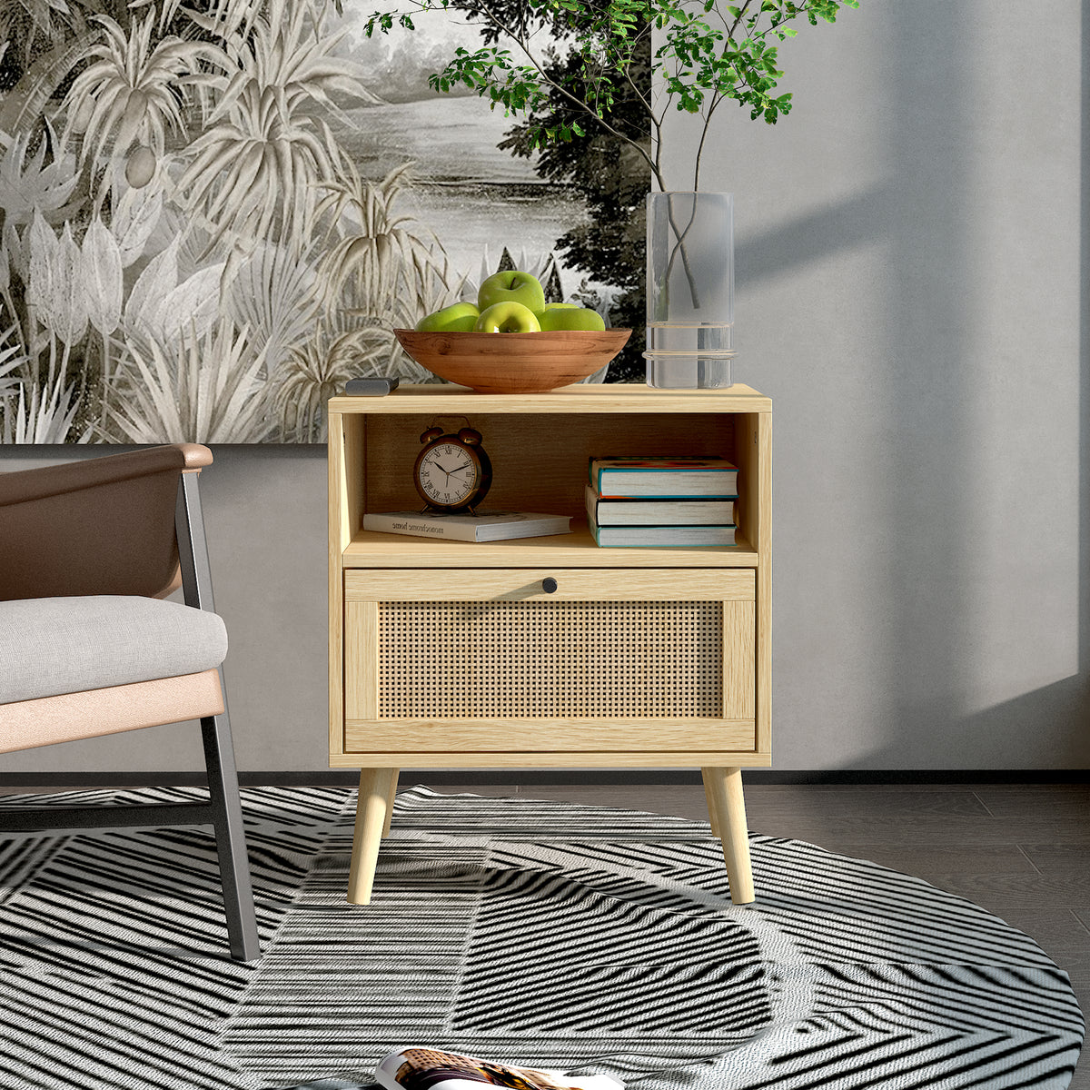 Natural Rattan Nightstand