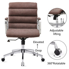 Modern Swivel Office Desk Chair Luxury Executive Boss Ergonomic Computer Chair  - Antique Brown