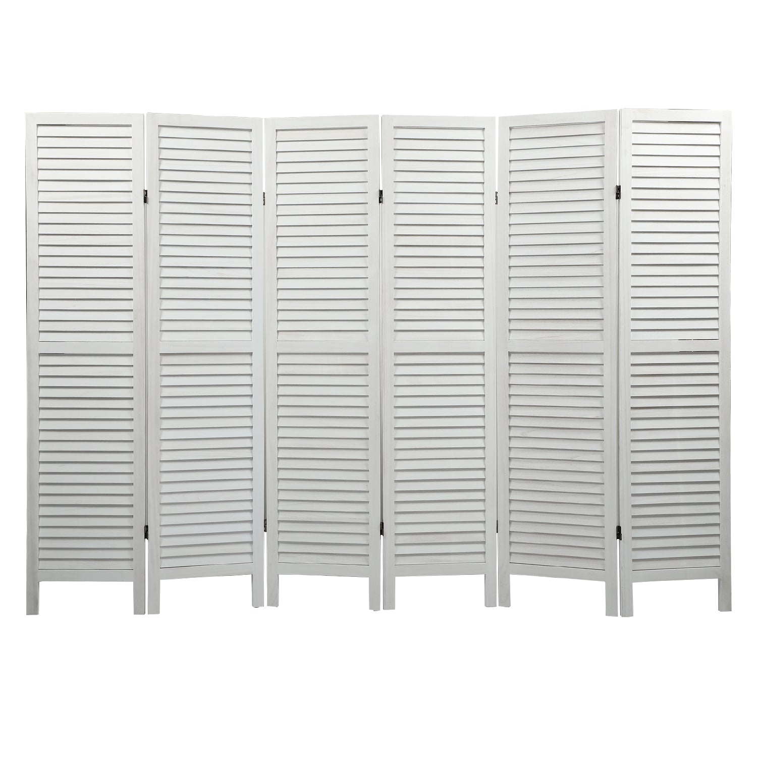 6 Panel Screen Folding Louvered Room Divider