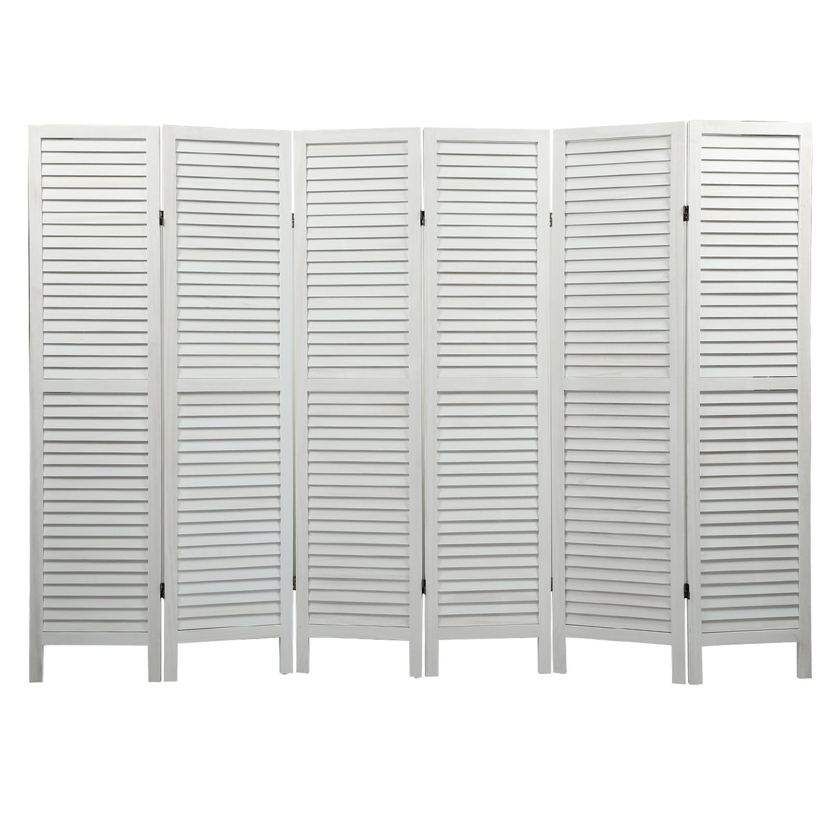 6 Panel Screen Folding Louvered Room Divider