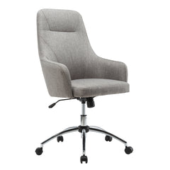 Comfy Height Adjustable Rolling Office Desk Chair with Wheels - Grey