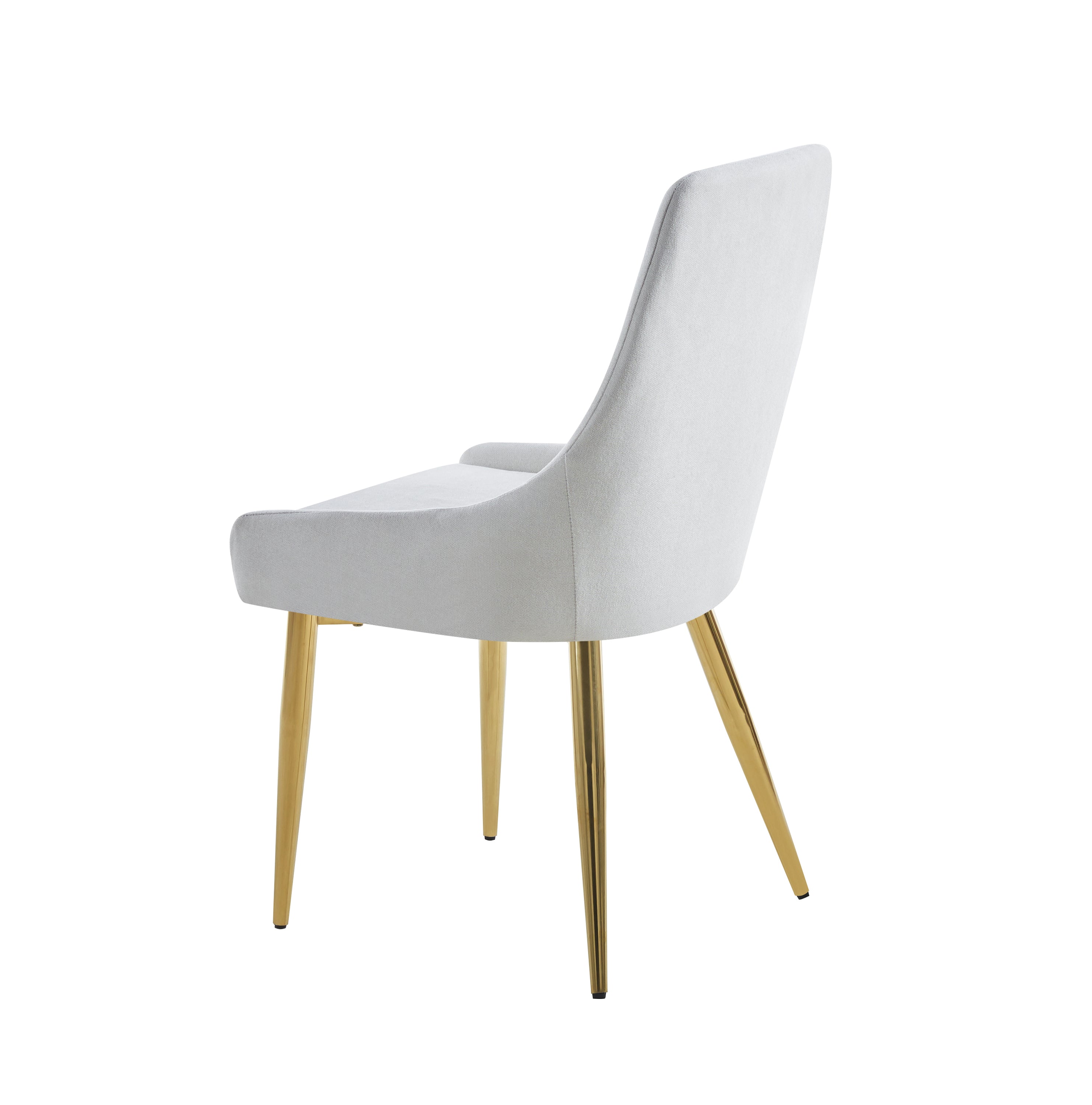 Dining Chairs Classical Appearance and Stainless Steel (Set of 2) - White and Gold