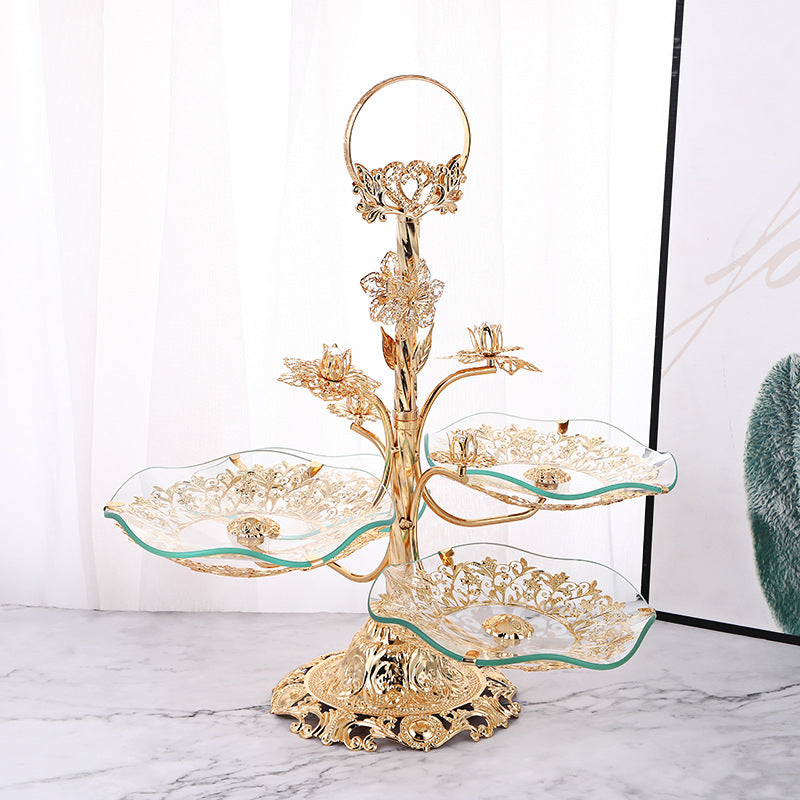 MAICOSY Luxurious and Stunning Looking Glass Fruits Tray with Artistic Design