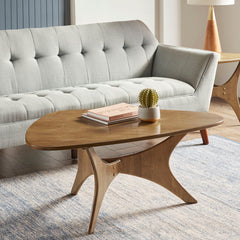 Blaze Triangle Wood Coffee Table - Light Brown