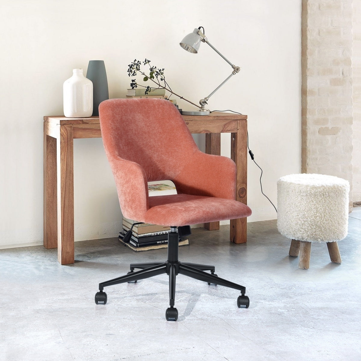 Upholstered Task Chair/ Home Office Chair - Coral