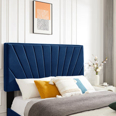 Queen bed with one(1) nightstand - Dark Navy Blue