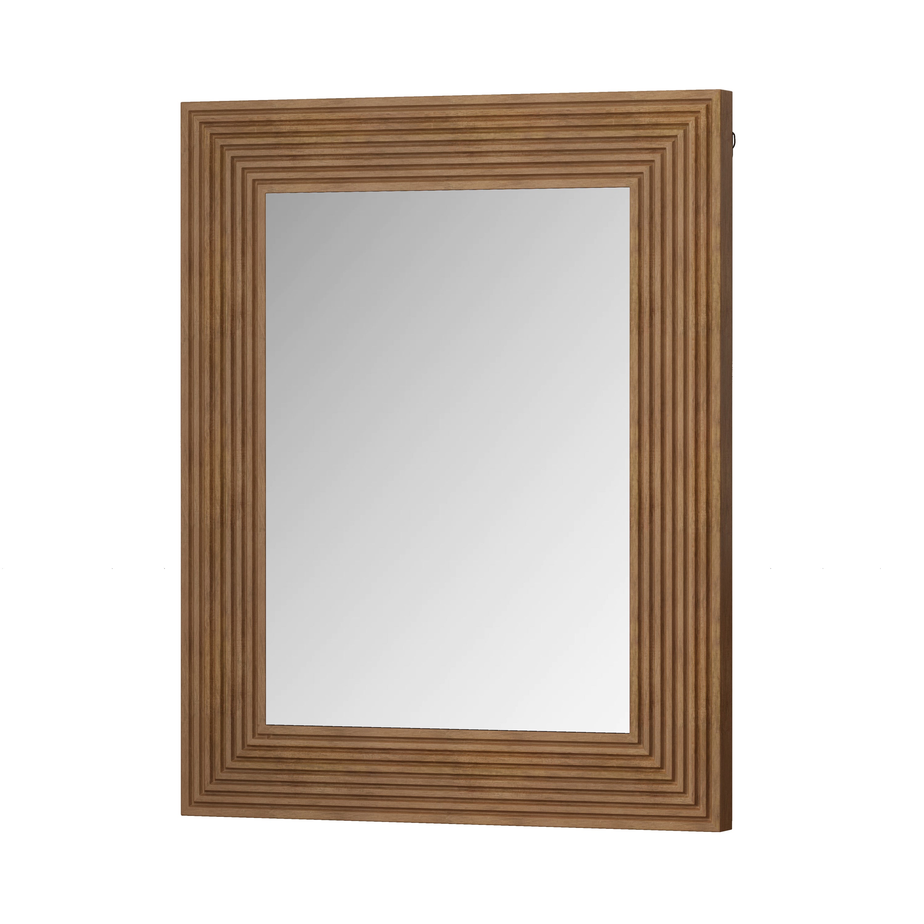 31.50" Rectangle Decorative Wall Hanging Mirror - Brown