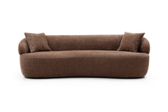 3 Seat Cloud Couch Boucle Sofa for Living Room, Bedroom, Office - Brown