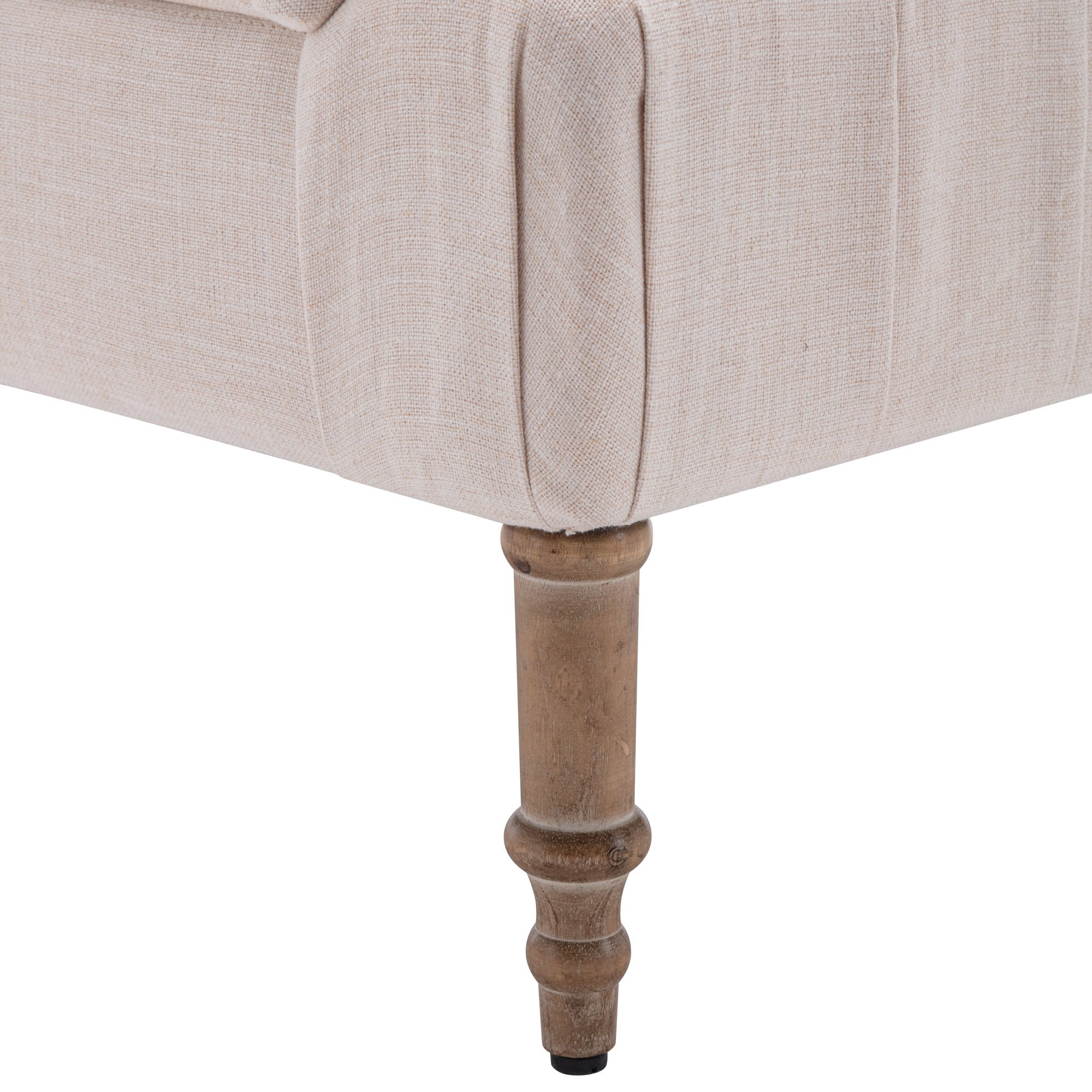 Accent Button-Tufted Upholstered Chair Set with Linen Fabric