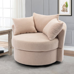 Modern Swivel Accent Chair, Barrel Chair - Camel