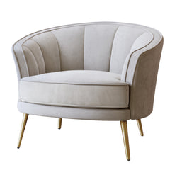 Modern Velvet Accent Barrel Chair