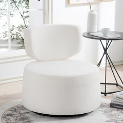 29.13" Wide Swivel Chair - White Plush