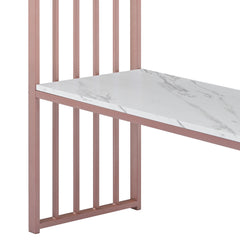 Extra Long Entryway Table with Metal Frame - Pink + White