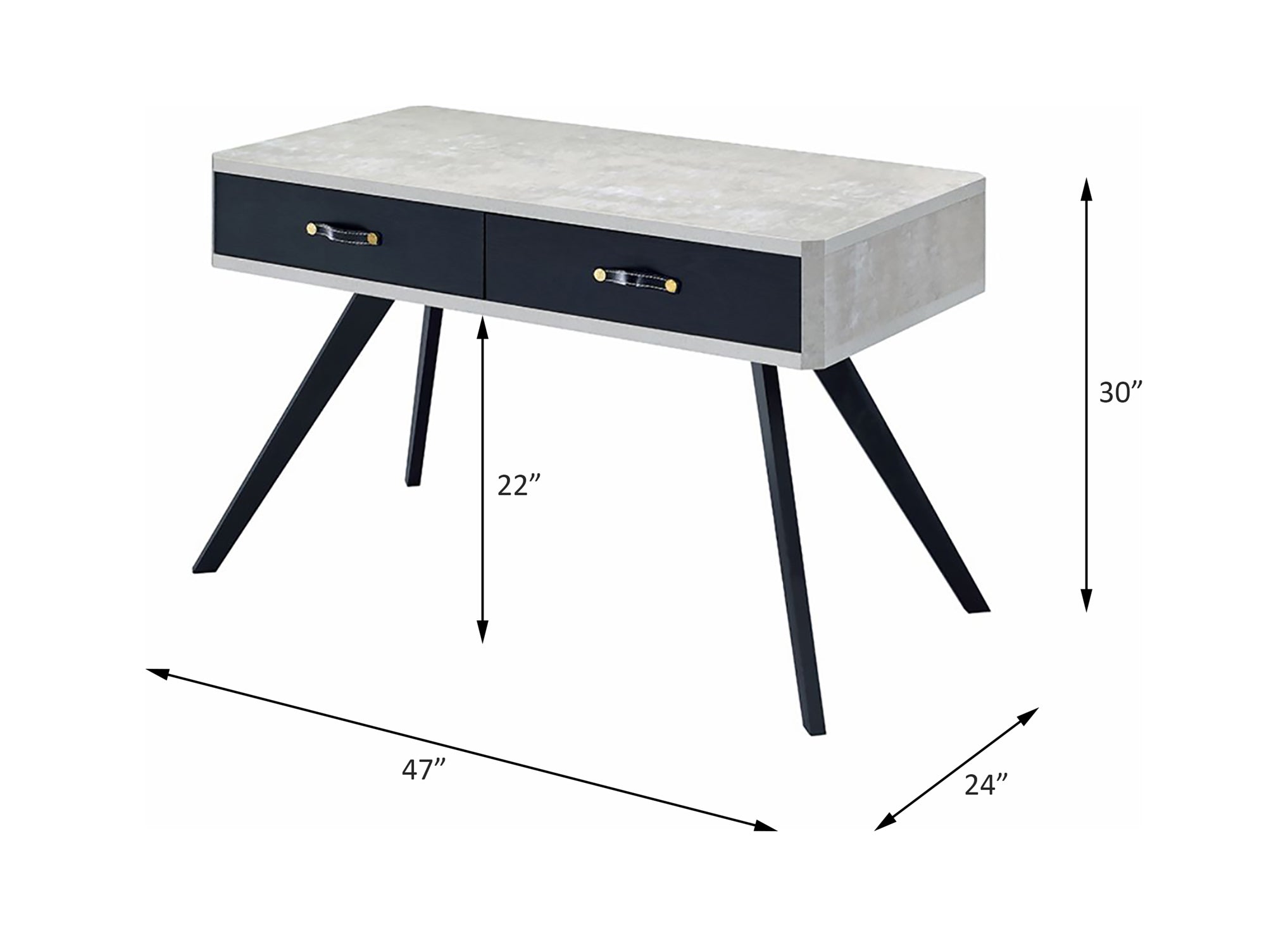 Contemporary Desk - Faux Concrete & Black