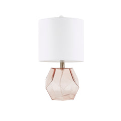 Bella Geometric Glass Table Lamp - Pink