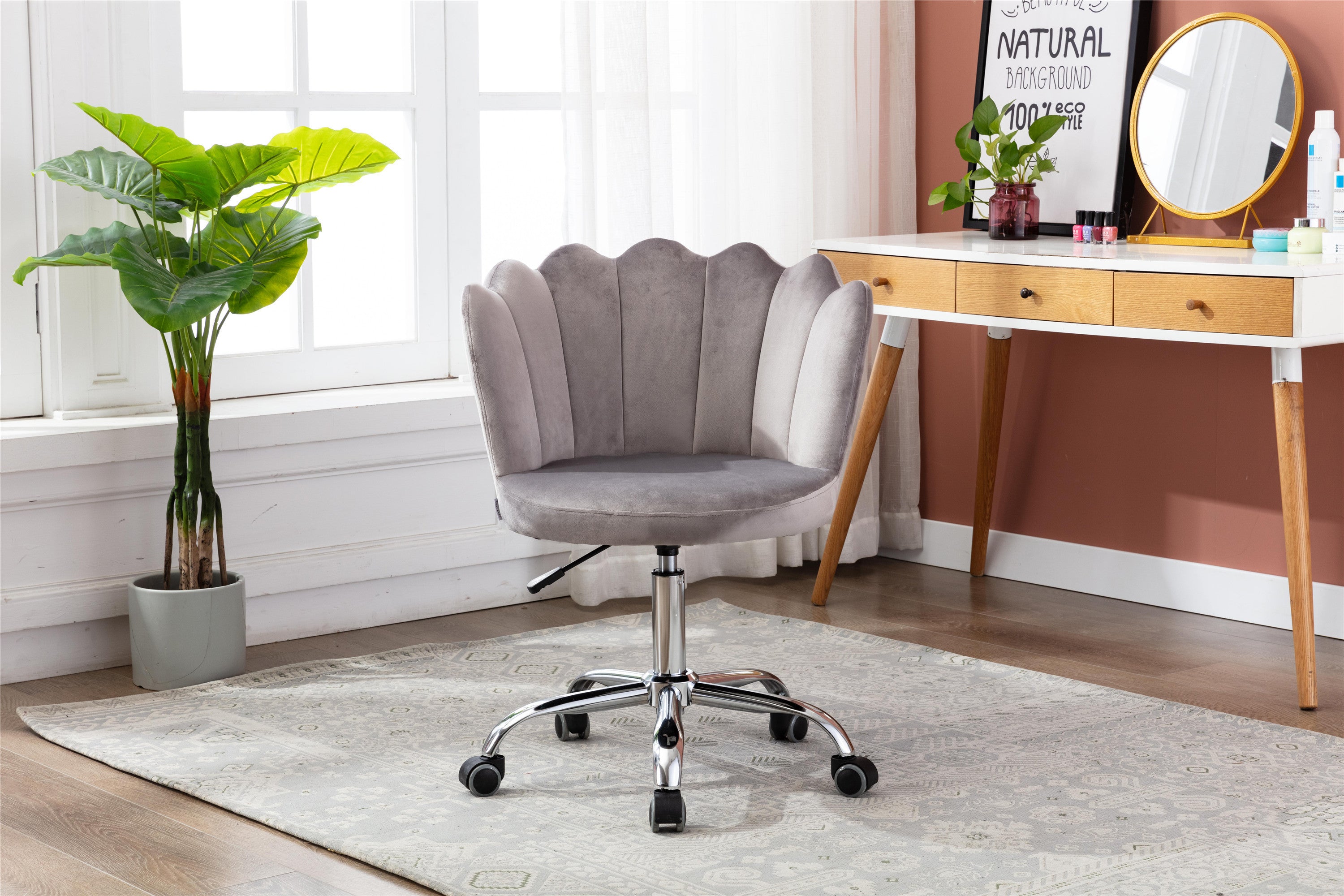 Modern Swivel Shell Chair - Grey