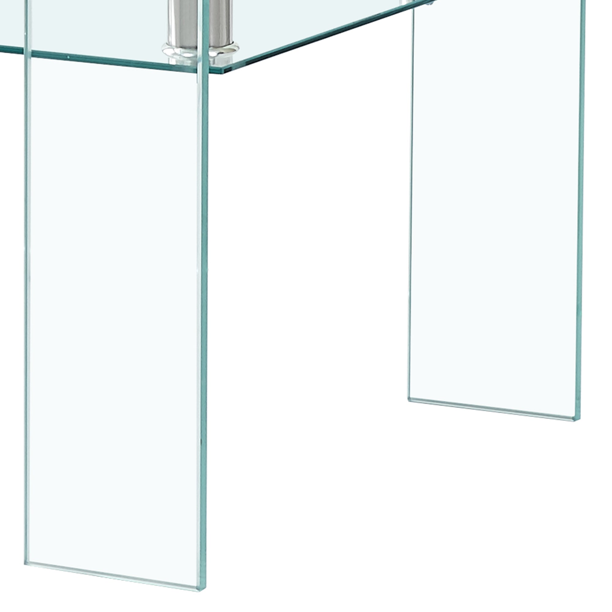 Modern Clear Glass Coffee Table- Tempered Glass