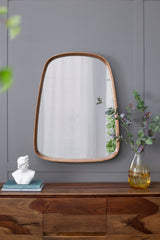 Irregular Mirror with Wood Frame 27"x37"