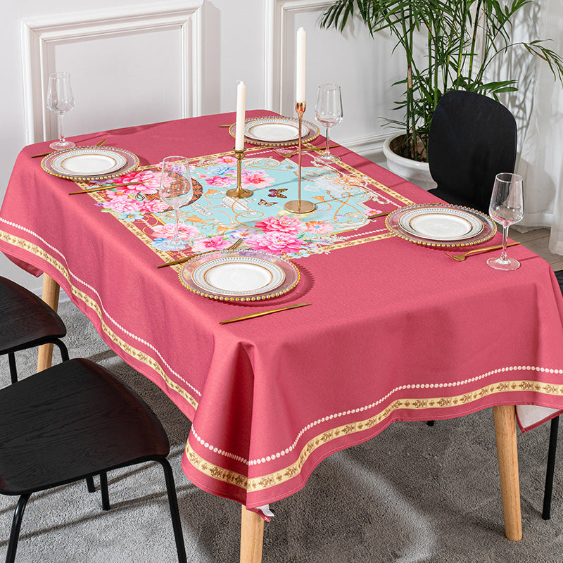 Colorful TableCloth with Artistic Design, Reusable for Dining Table