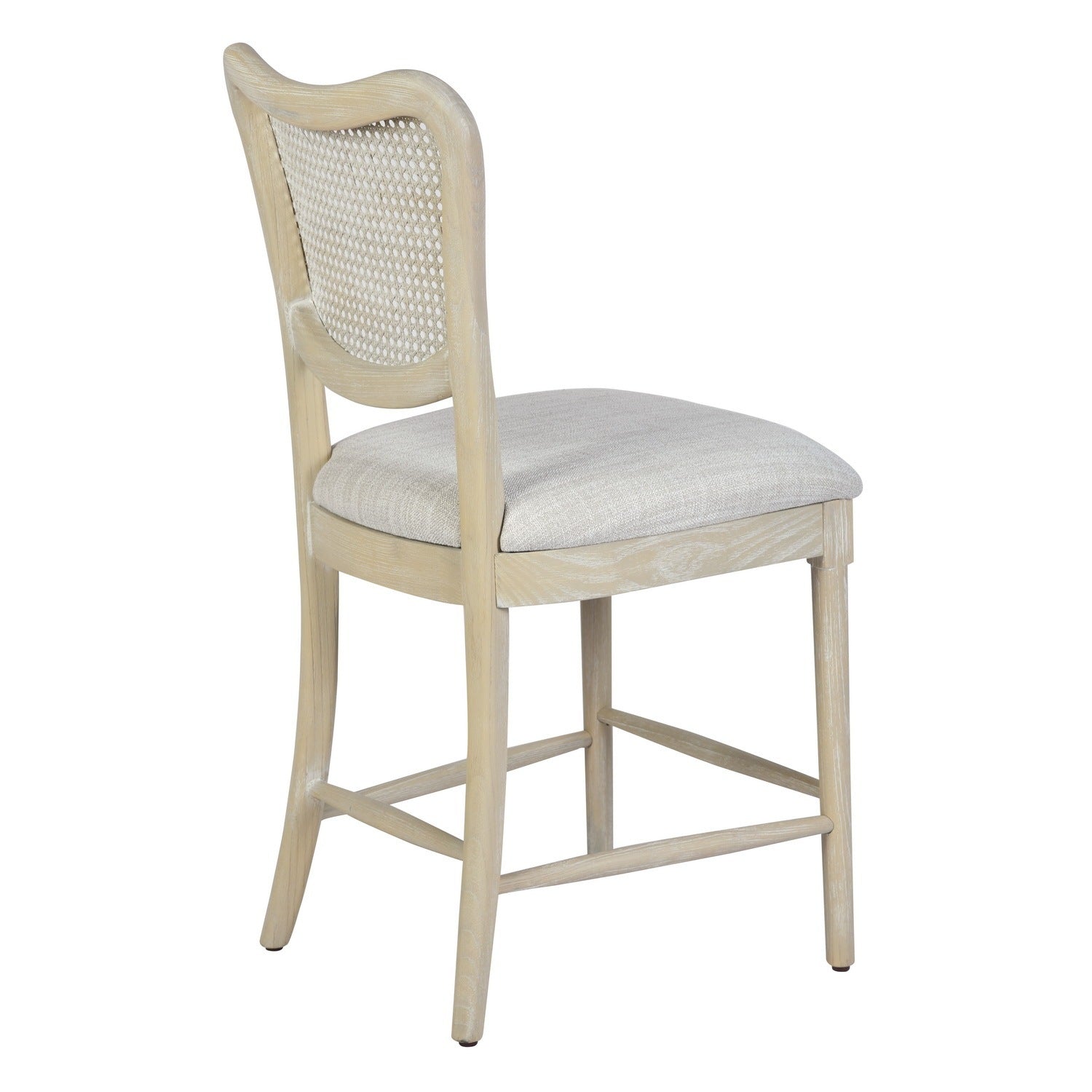 Farmhouse Dining Room Accent Chairs French Distressed Bedroom Barstools with Round Rattan Back Elegant Kitchen Chairs Side Chair (Set of 2) - Rattan Back in Beige