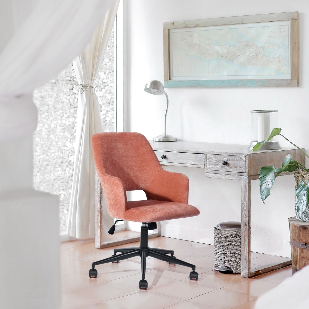 Upholstered Task Chair/ Home Office Chair - Coral