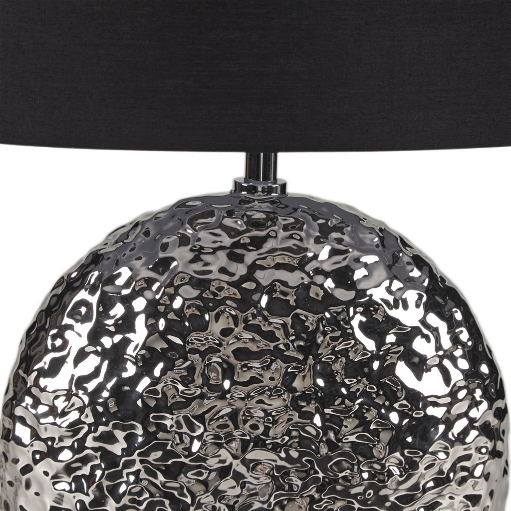 Alessio Oval Ceramic Table Lamp - Silver