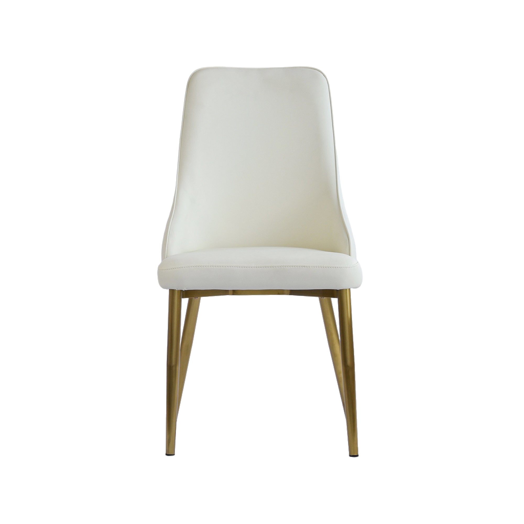 Modern Dining Chairs With Solid Wood Metal Legs (Set of 2) - White