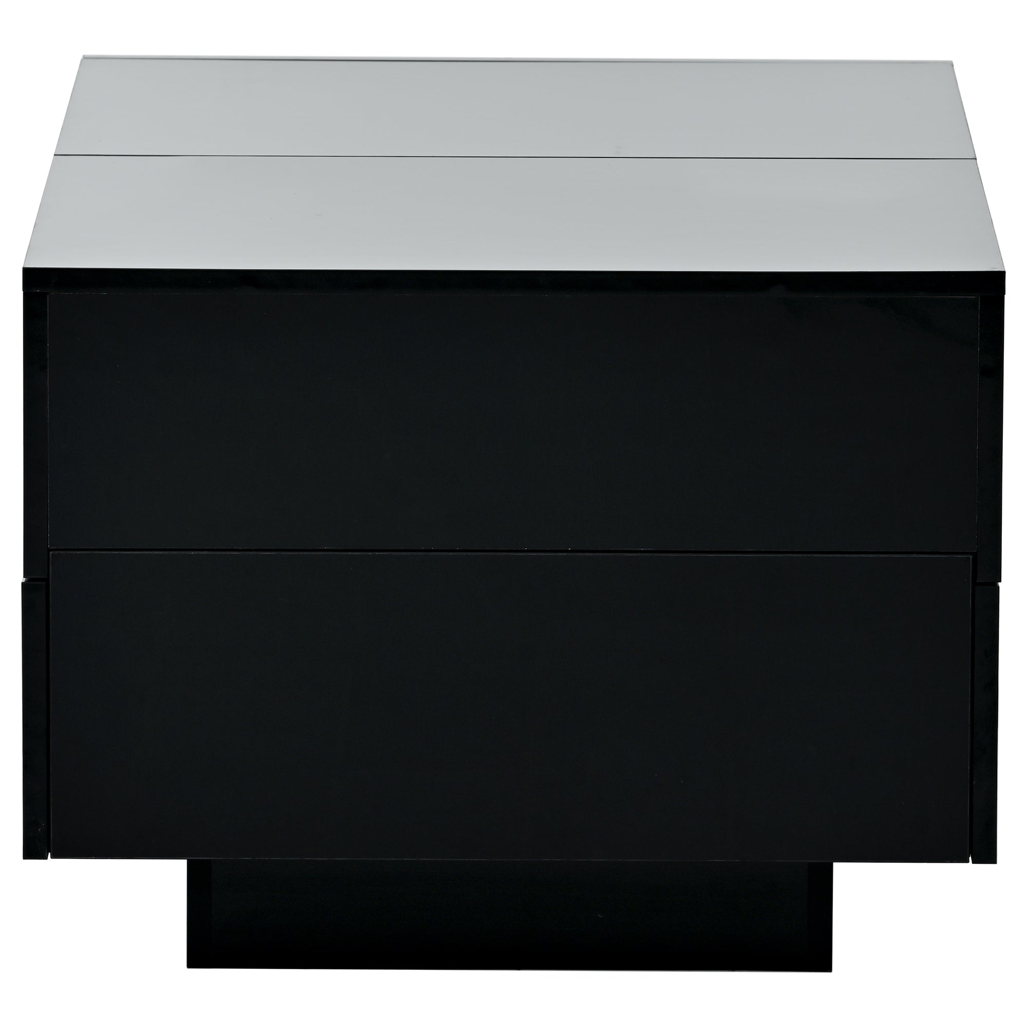 Extendable Coffee Table with Hidden Storage Compartment, UV High-gloss Center Table with Sliding Top - Black