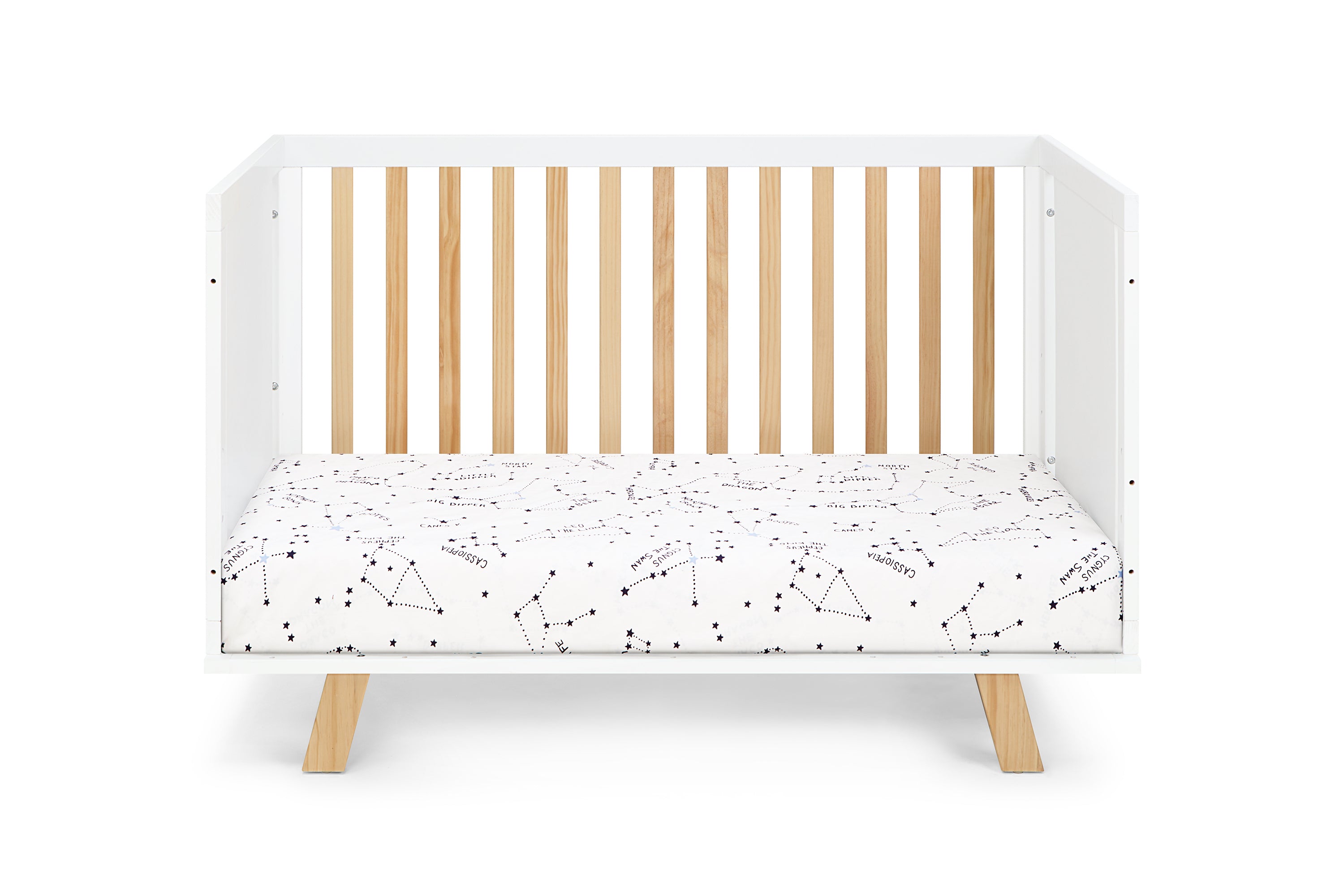 White/Natural 3-in-1 Convertible Island Crib