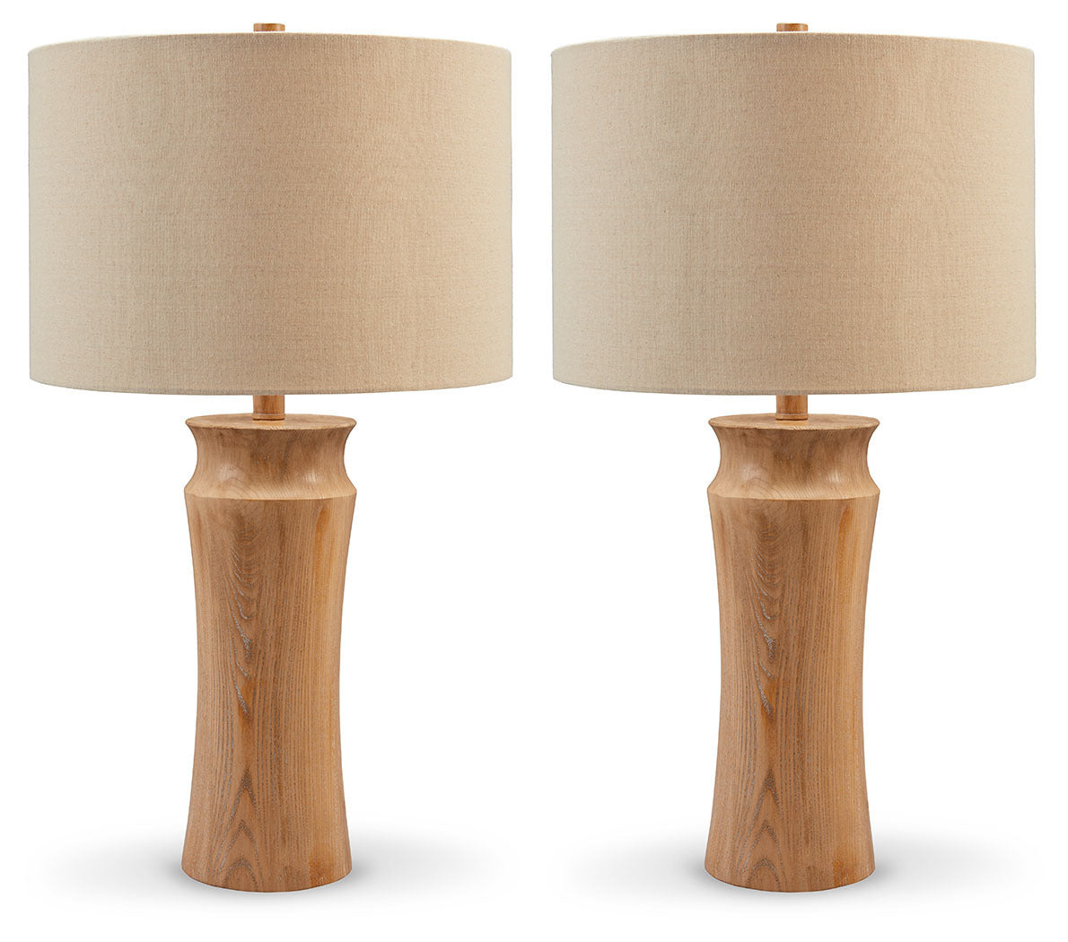 Whitewash Brown Faux Wood Table Lamp (Set of 2)