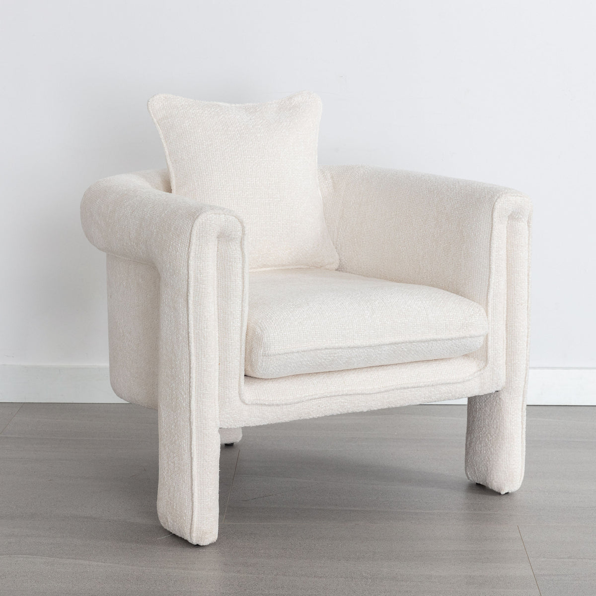 Modern Style Accent Chair Armchair for Living Room, Bedroom, Guest Room,Office, Ivory