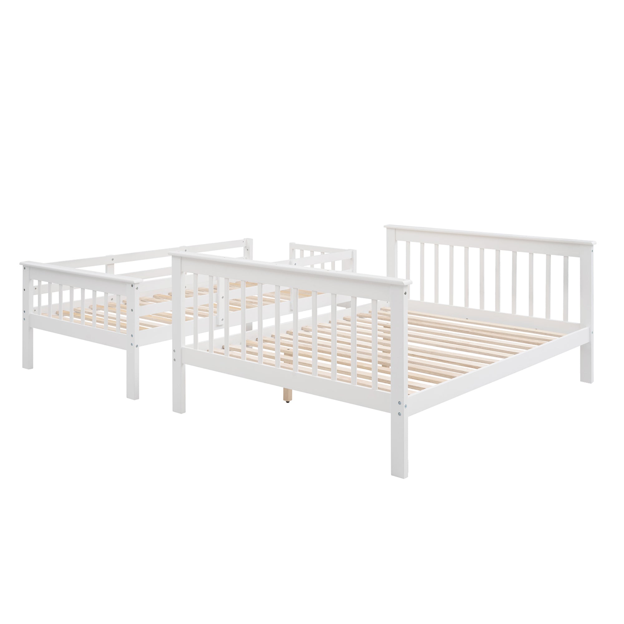 Stairway Twin-Over-Full Bunk Bed - White color