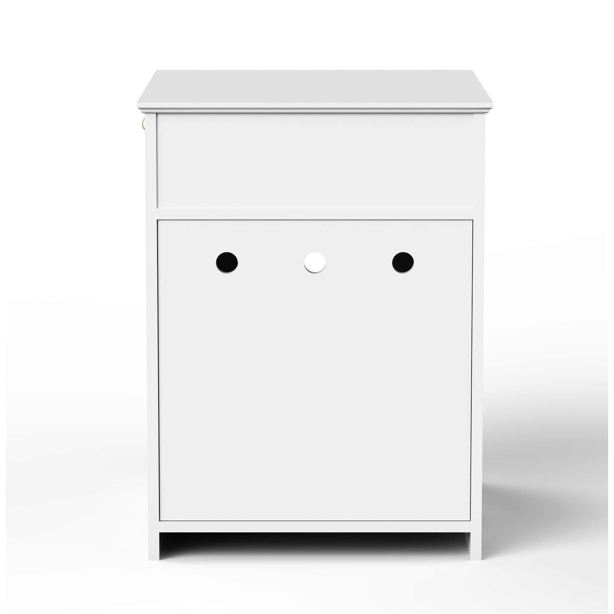 Cat Home Litter Nightstand with Drawer - White