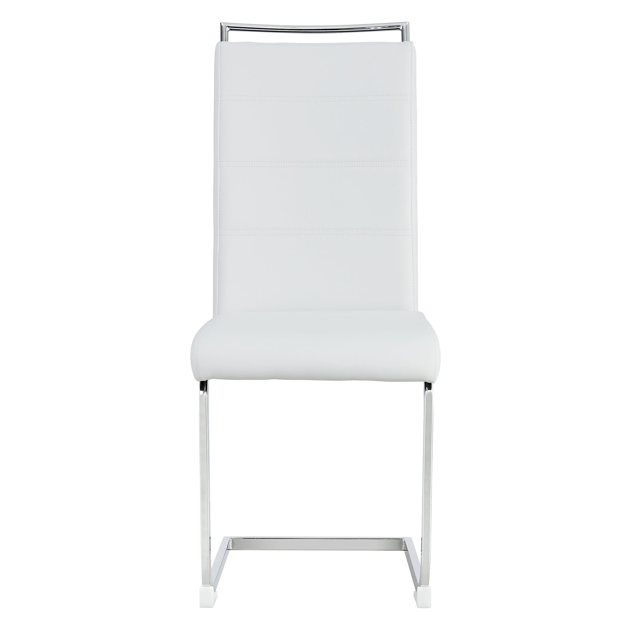 Modern Dining Chairs High Back Upholstered (Set of 4) - White+PU