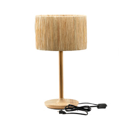 21.3" Table Lamp with In-line Switch Control and Grass Made-Up Lampshade - Natural