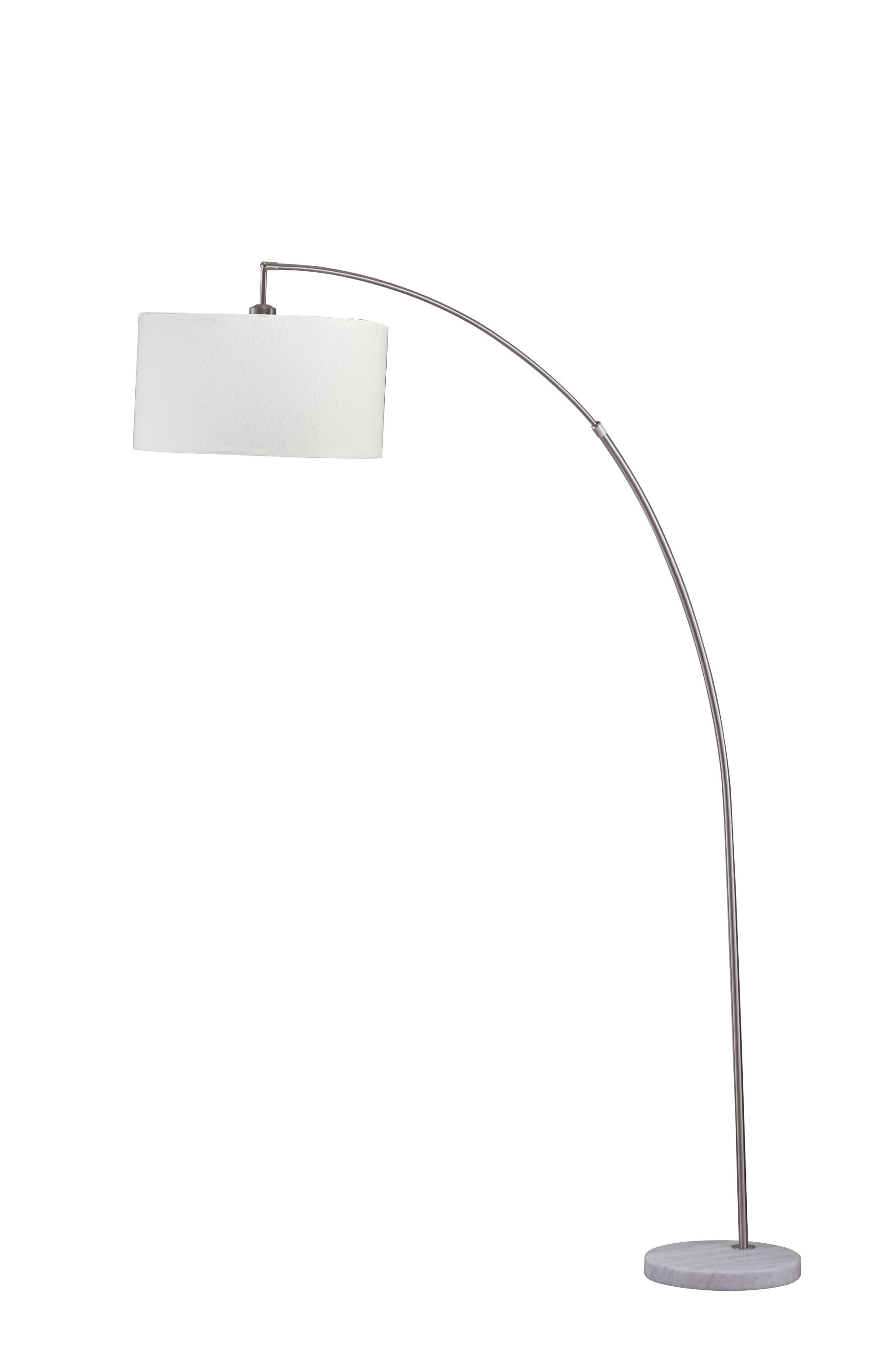 78" Silver Arch Floor Lamp with KD Shade with Double Box - Brushed Nickel