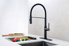 Pull Down Single Handle Kitchen Faucet - Black