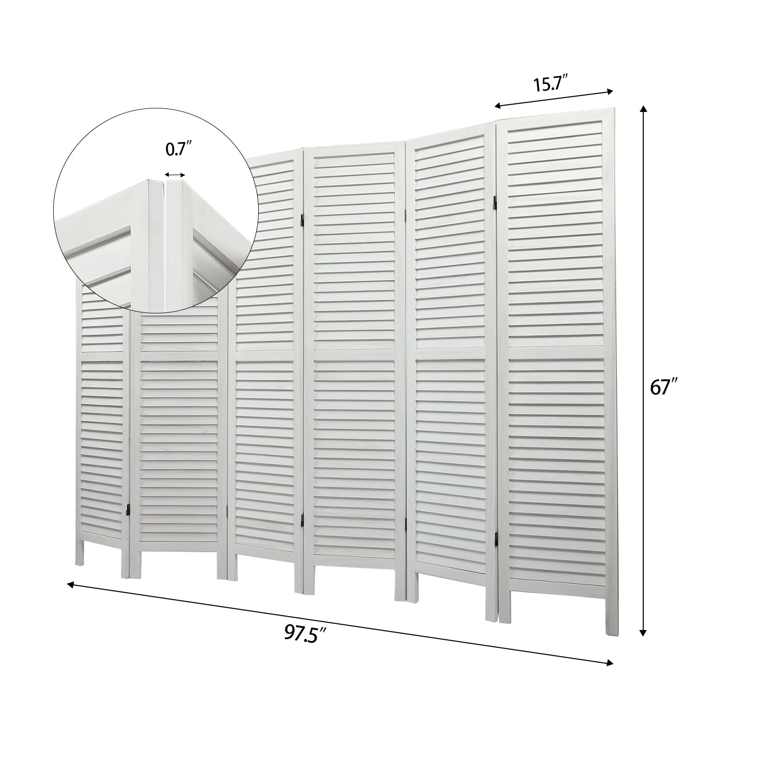 l Screen Folding Louvered Room Divider