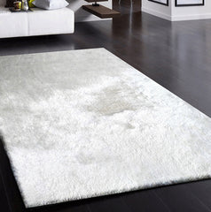 "Fancy Shaggy" Hand Tufted Area Rug 60''x 84''- White