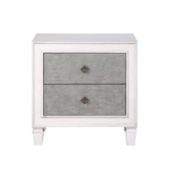 Rustic Gray & White Finish Nightstand