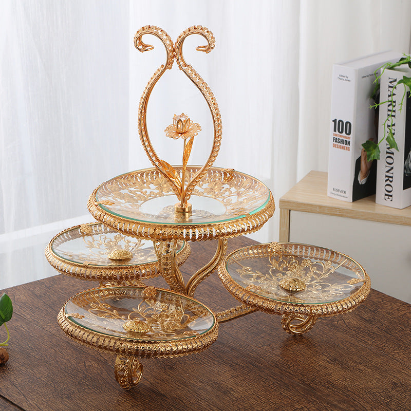 Luxurious and Stunning Looking Glass Fruits Tray with Artistic Design