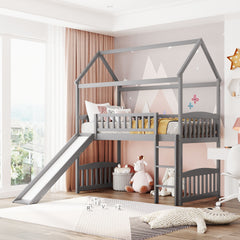 Twin Loft Bed with Slide - White