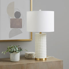 Grace Ivy Textured Dot Table Lamp - Gold