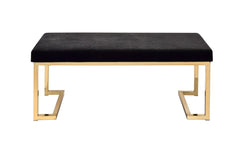 Modern Bench - Black Fabric & Champagne