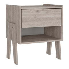 Hosley 1-Drawer 1-Shelf Nightstand - Light Grey