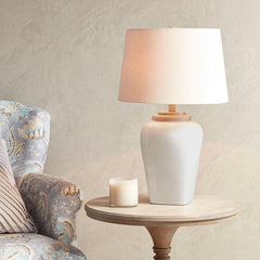 Jemma Ceramic Table Lamp - White