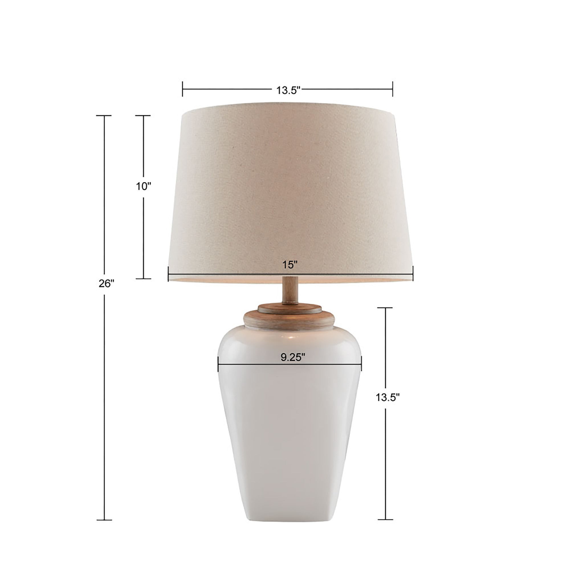 Jemma Ceramic Table Lamp - White