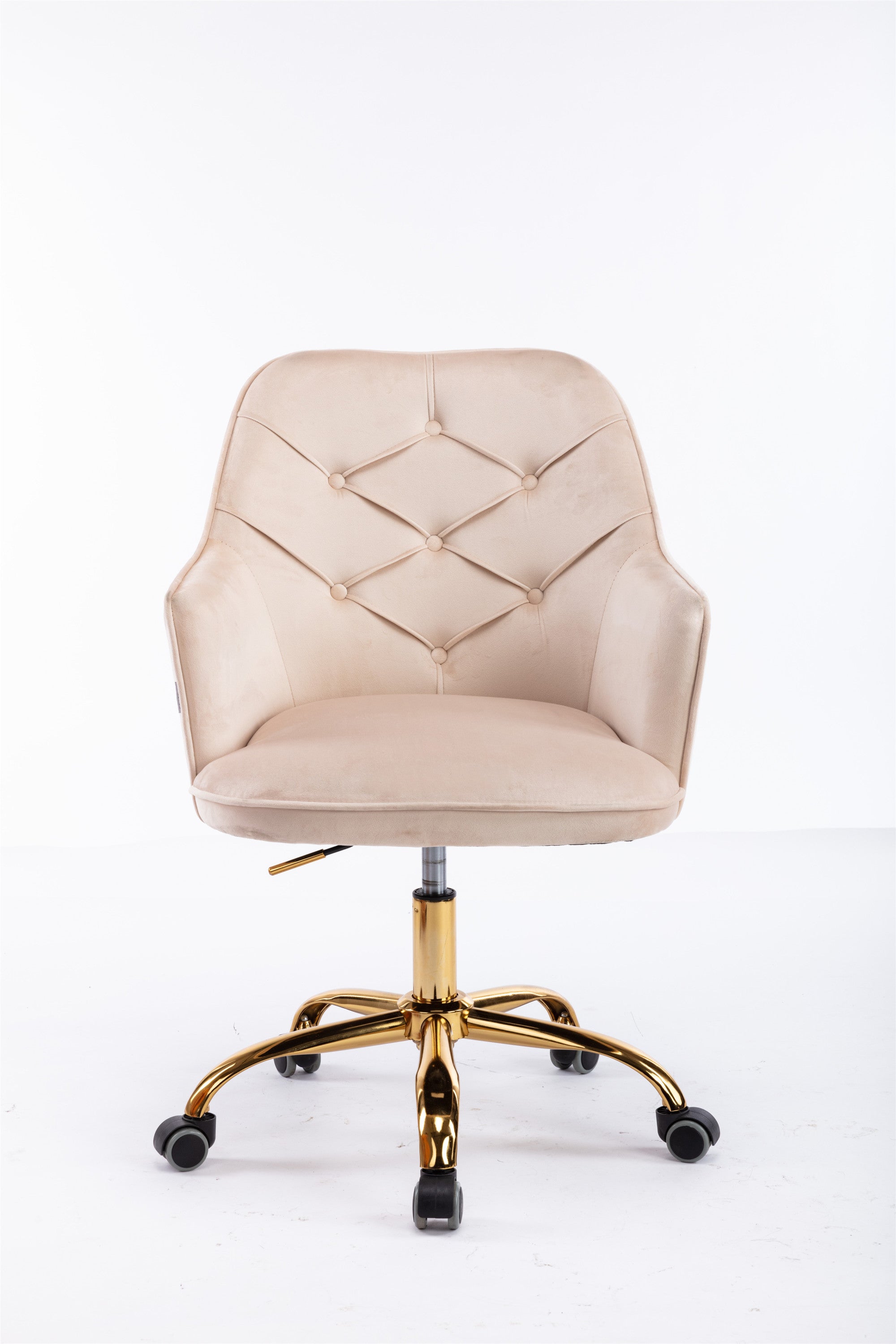 Modern Velvet Swivel Shell Chair - Beige