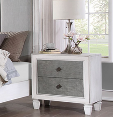 Rustic Gray & White Finish Nightstand